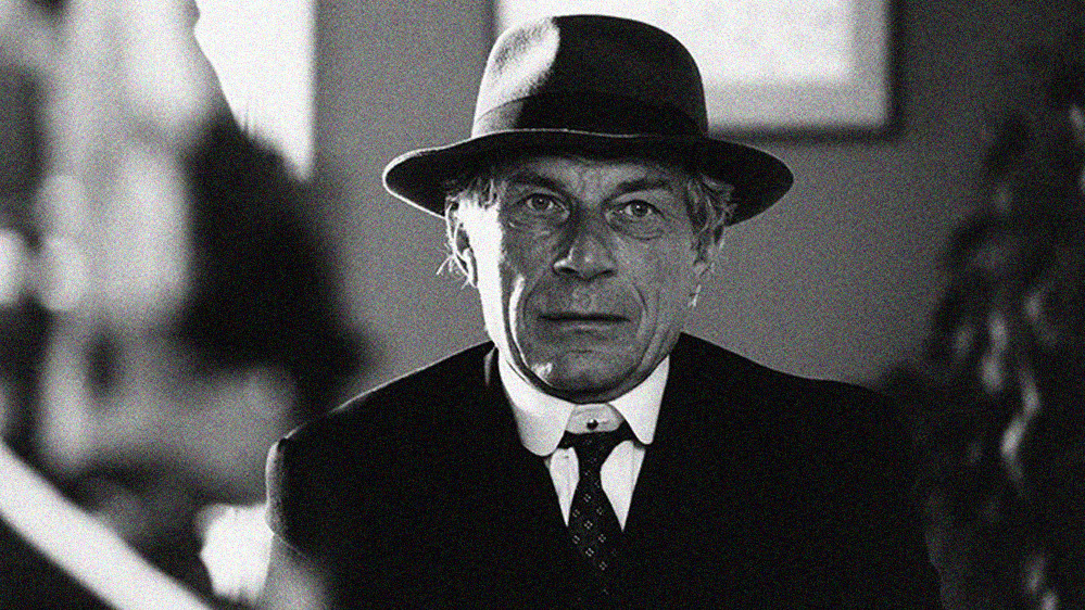 John Berger Portrait black and white in “Play Me Something” directed by Timothy Neat