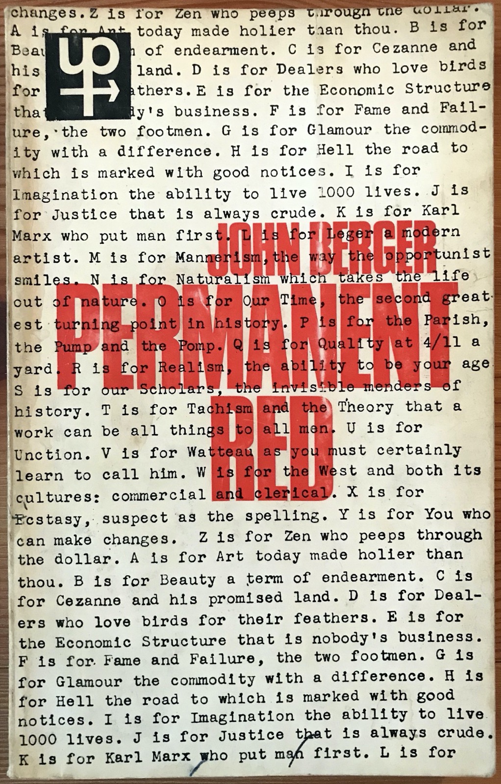 John Berger 1960 Permanent Red - 1st edition