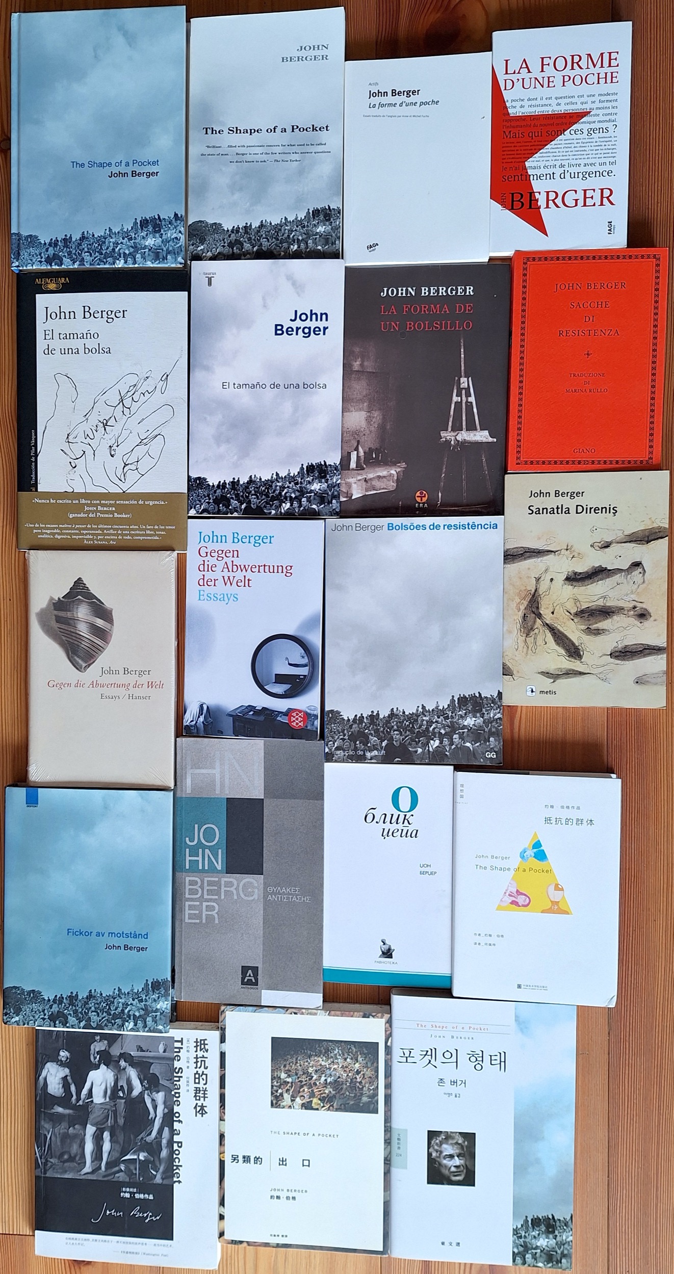 John Berger 2001 The Shape of a Pocket - All covers