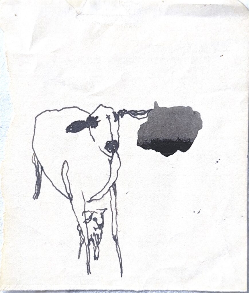Chevre et son petit drawing by John Berger © John Berger Estate and Katya Berger