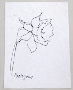 John Berger drawing Bonjour GO CLOSER 2026 exhibition Villa Renata © John Berger Estate